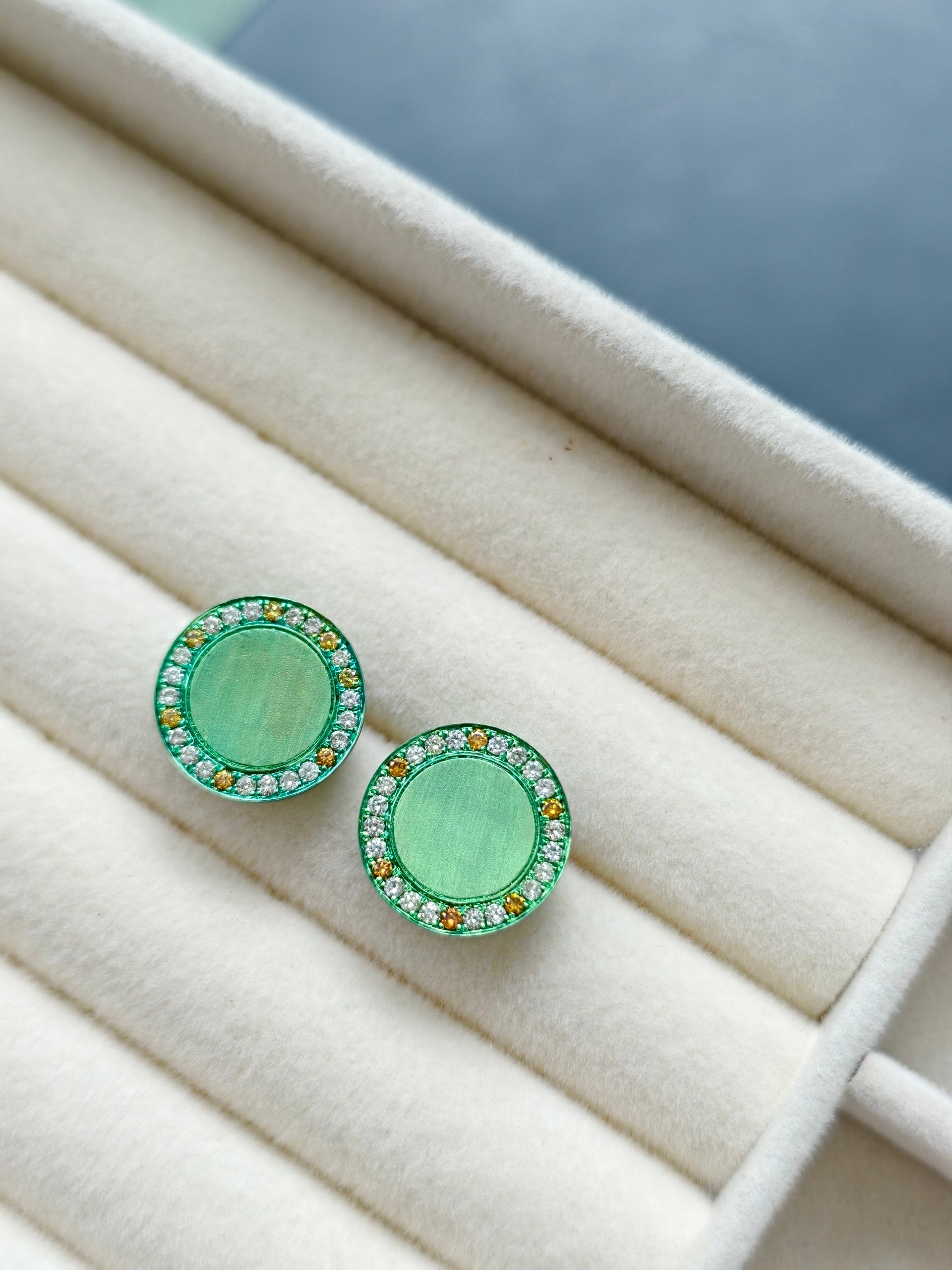 Verdant Halo Diamond Studs