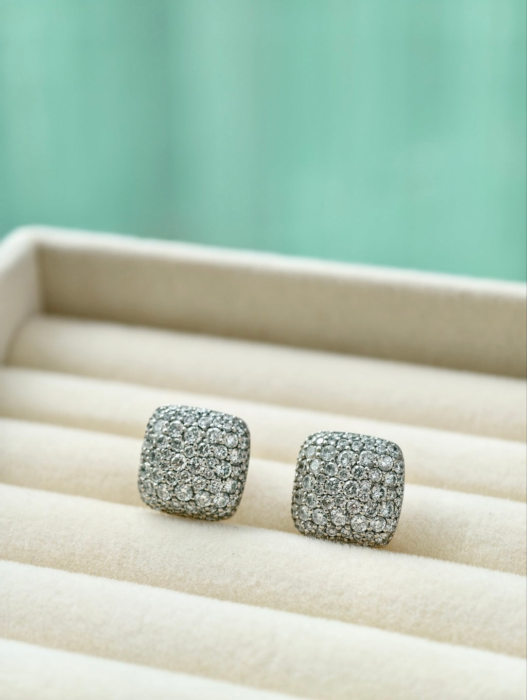 Celestial Cushion Diamond Stud Earrings