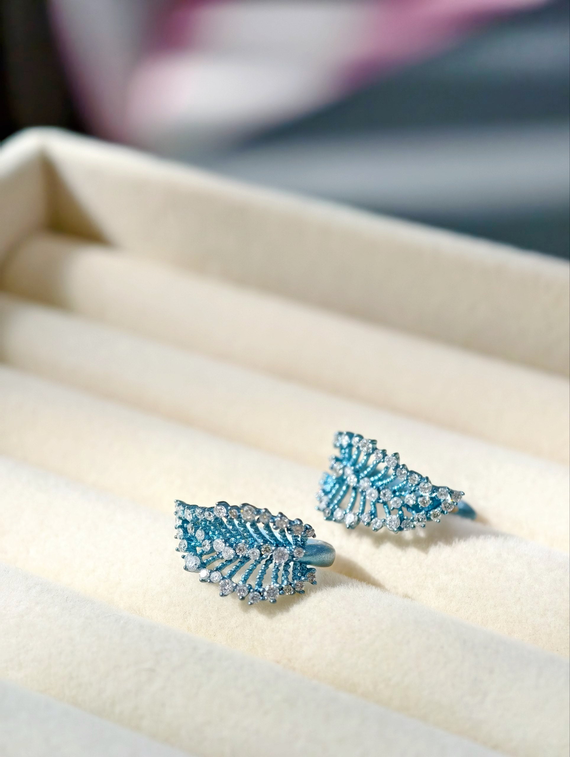 Whisper Leaf Diamond Earrings