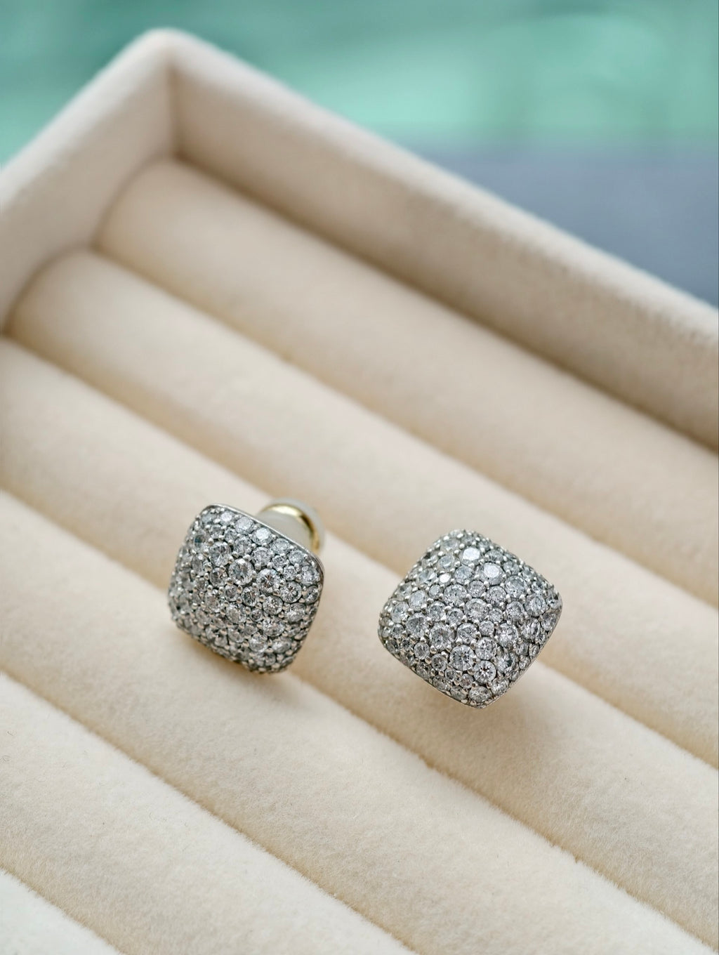 Celestial Cushion Diamond Stud Earrings