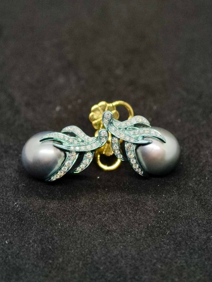 Luminous Pearl Diamond Earrings