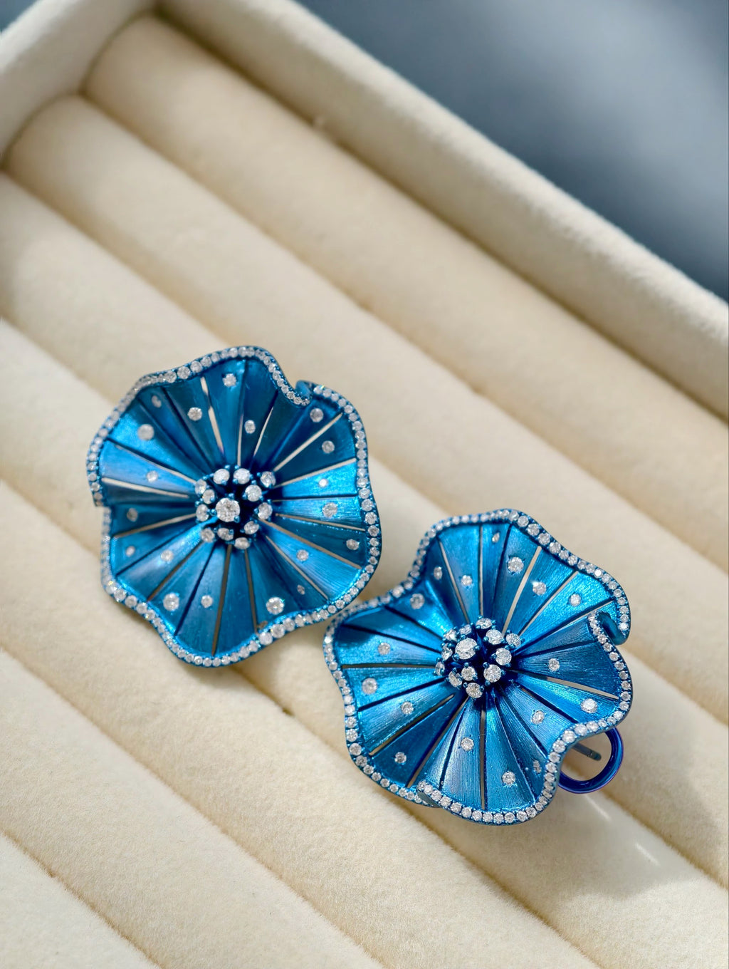 Azure Bloom Diamond Earrings