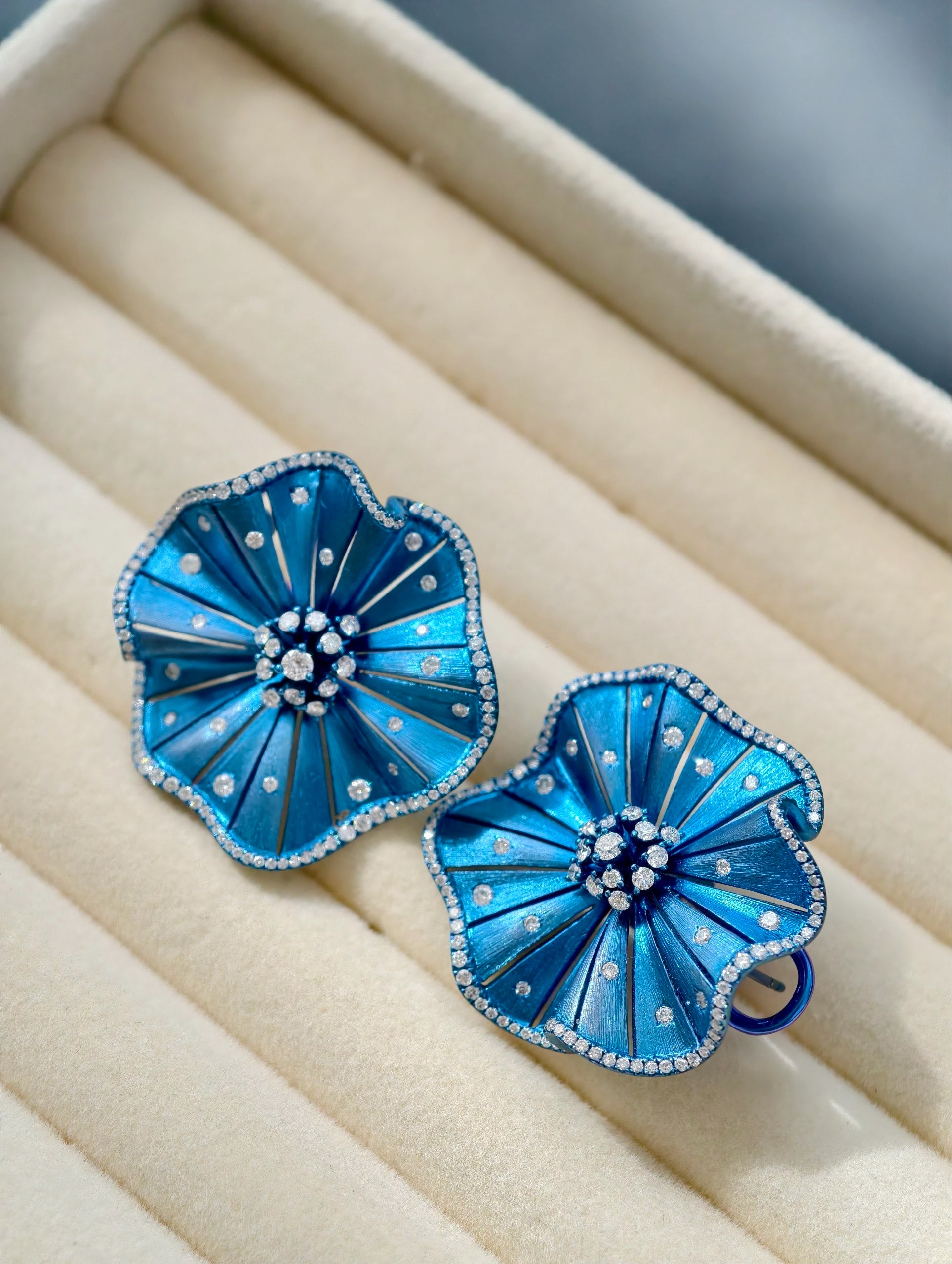 Azure Bloom Diamond Earrings