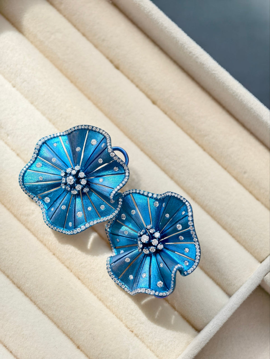 Azure Bloom Diamond Earrings