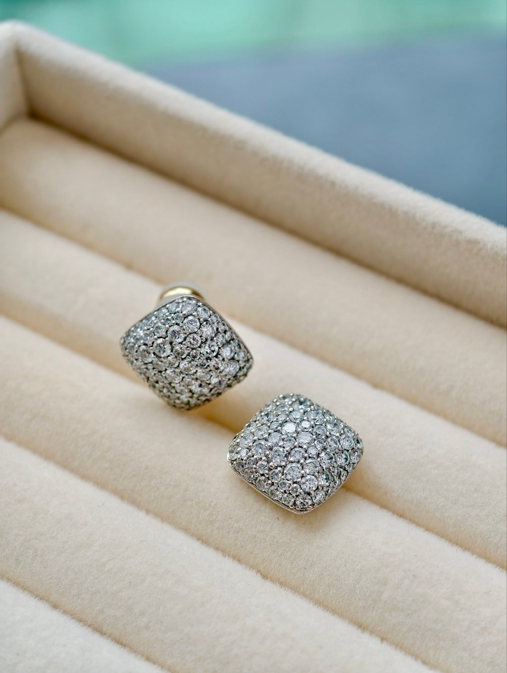 Celestial Cushion Diamond Stud Earrings