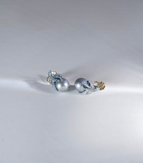 Luminous Pearl Diamond Earrings