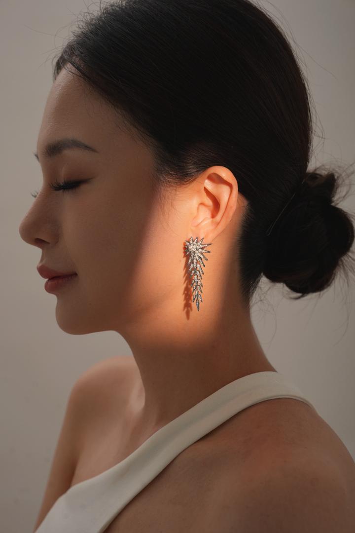 Elegant cascading diamond earrings