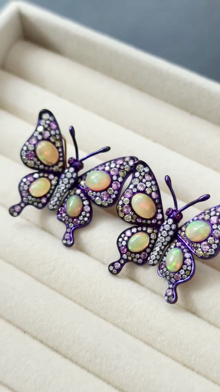 Aurora Papillon Opal Earrings